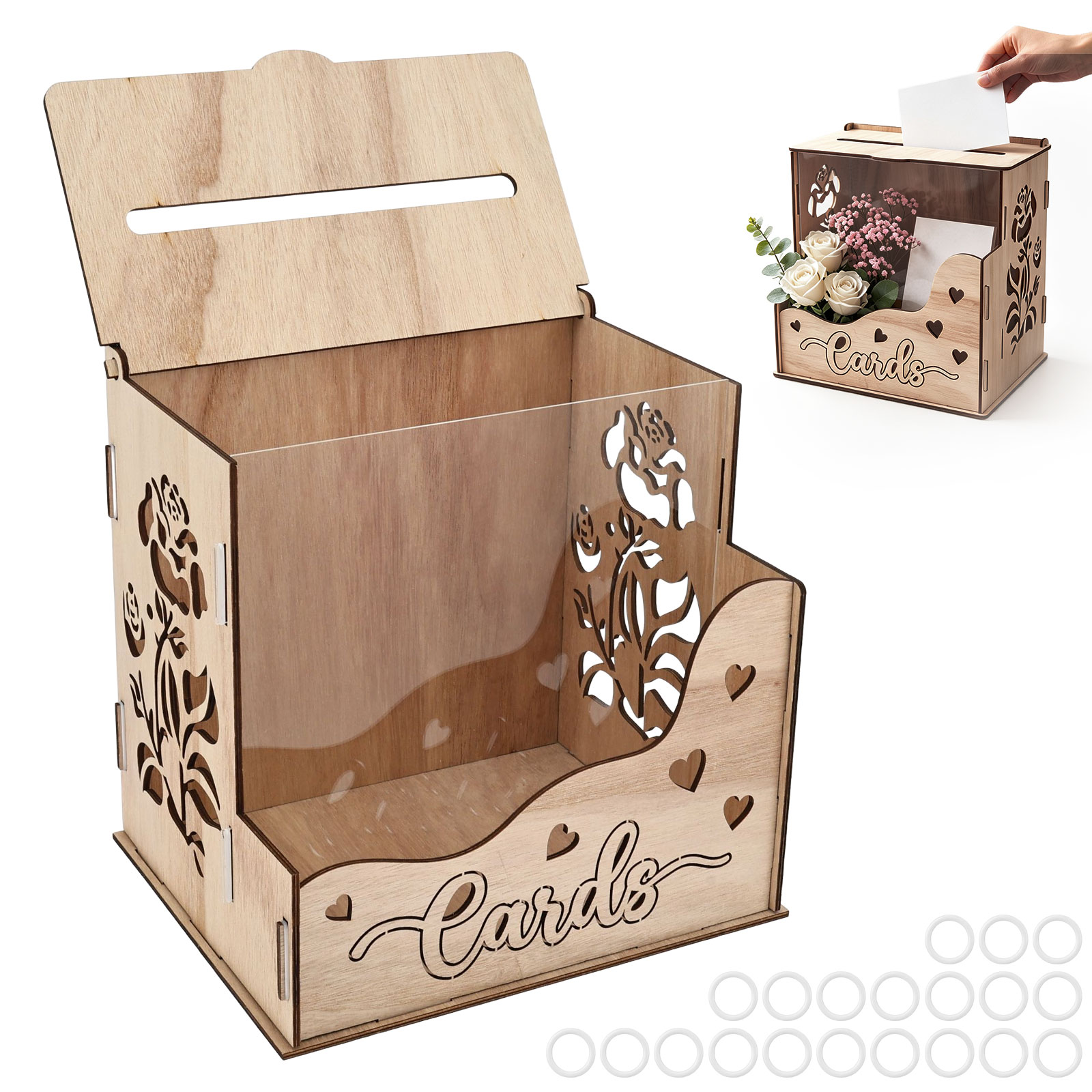 Wedding Card Box - Деревянная коробка для приглашений на свадьбу,