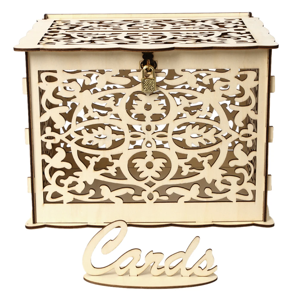 Деревянная свадебная открытка, – обзор и цена Wedding Card Box
