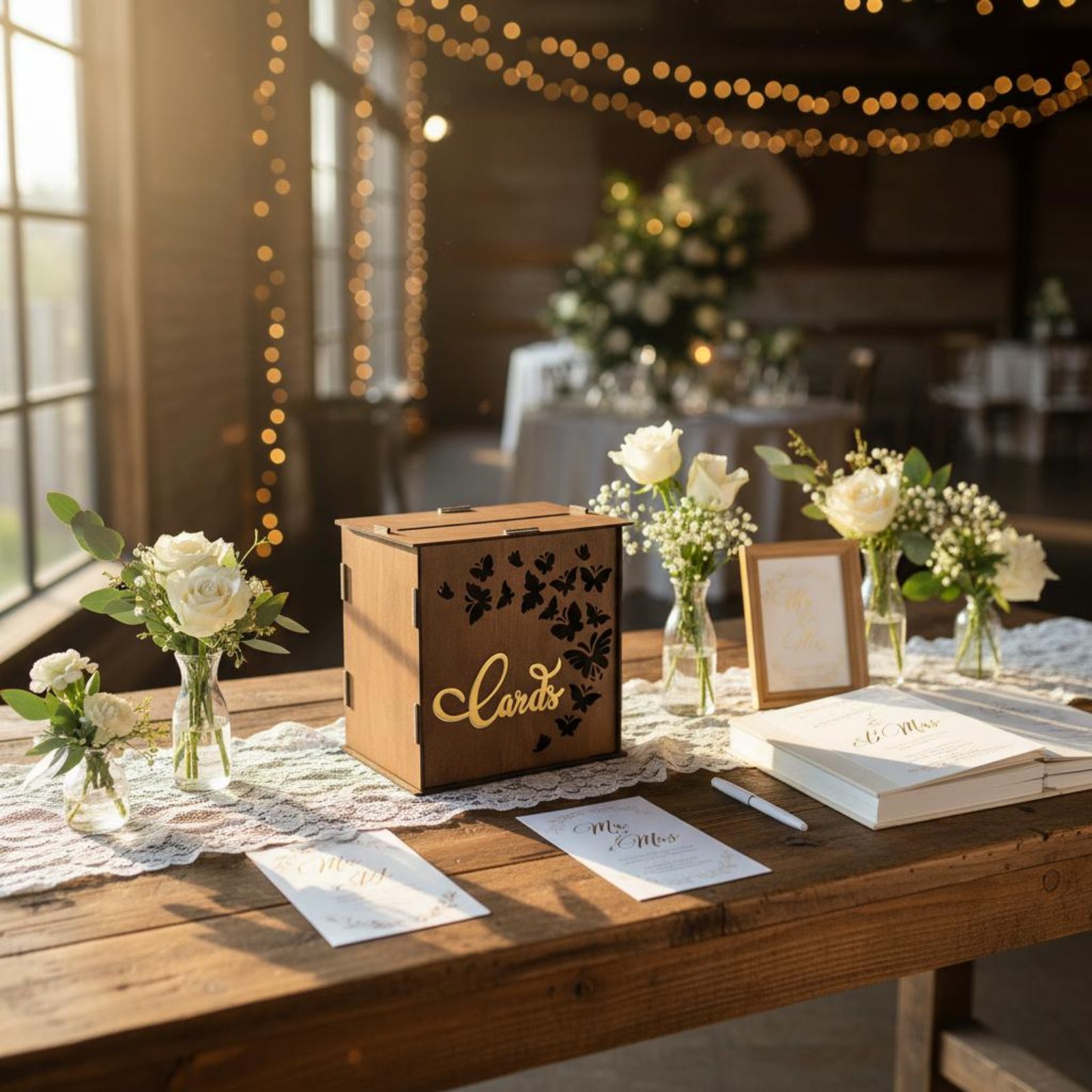 Деревянная коробка для свадебн – обзор и цена Wedding Card Box